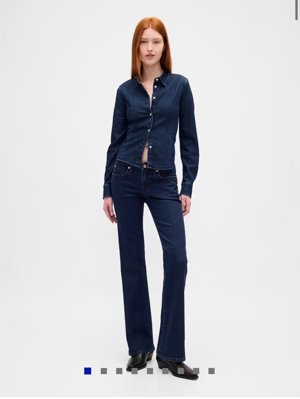 NWT GAP long and lean low rise Dark Blue Flare Jeans for Women